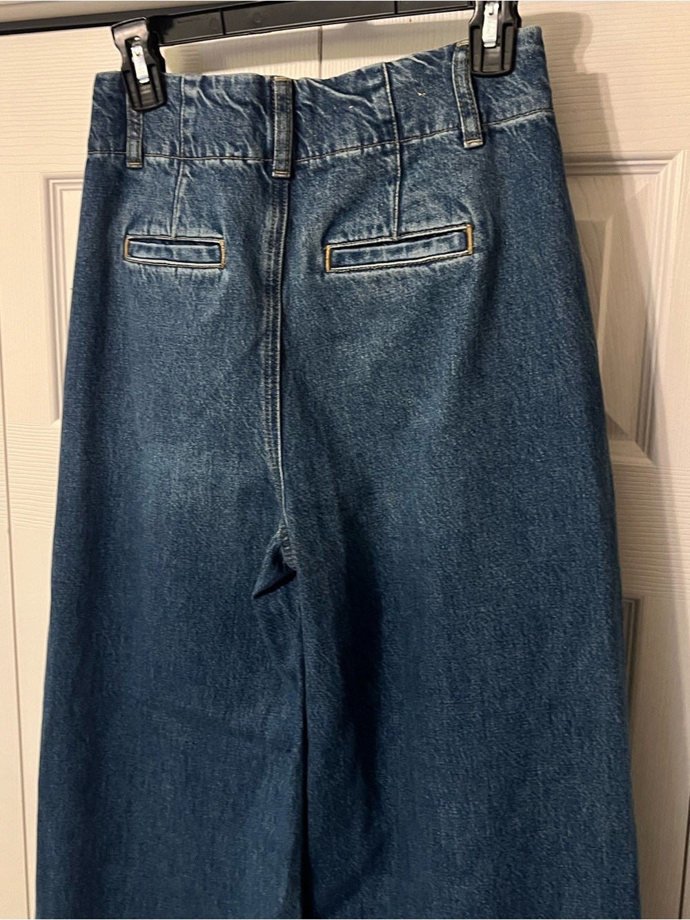Boden Mid Rise Wide Leg Stitch Detail Pleated Jeans Women’s Size 26 Long - Picture 6 of 13
